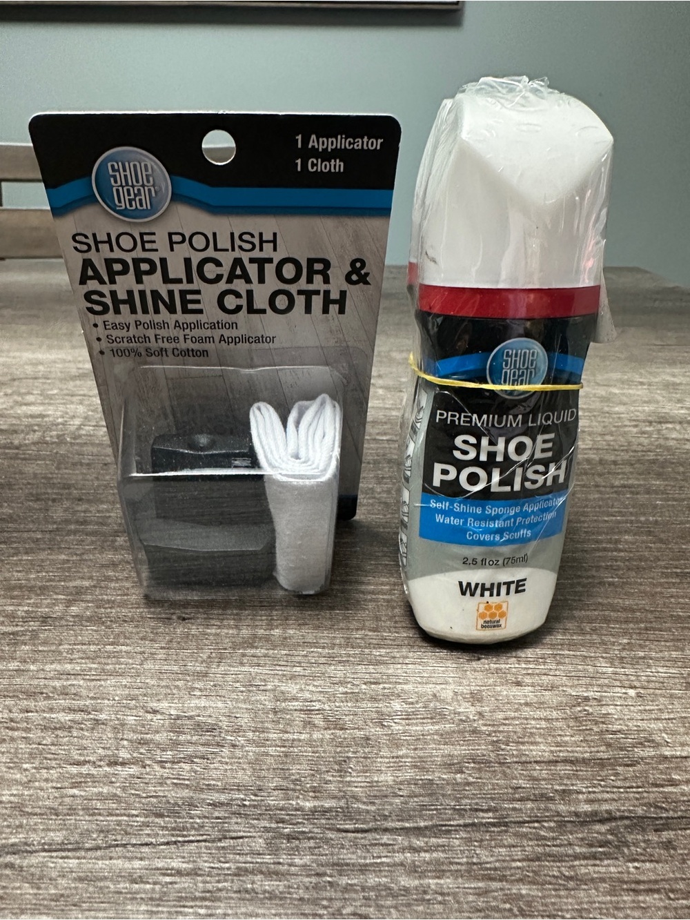 White Premium Liquid Shoe Polish with Applicator & Shine Cloth